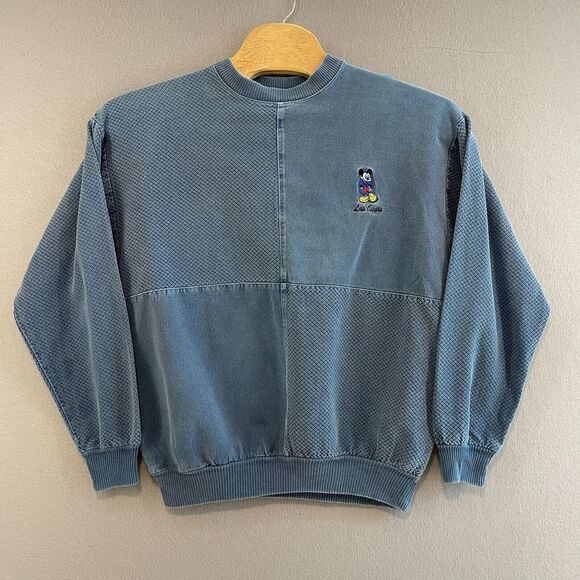 Disney Sherry's Best Sweatshirt Blue 100% Cotton Las Vegas Mickey Long Sleeve - Picture 2 of 8